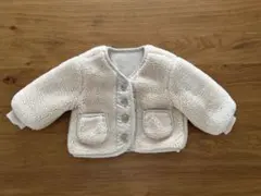 韓国子ども服　ノーカラーボアアウター　80サイズ