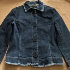 ICB ダークブルー デニムジャケット フリンジ付き