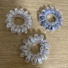 【新品未使用】スリーコインズ スプリングヘアゴム 3個セット クリアカラーのサムネイル