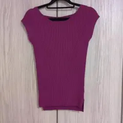 リブニット 半袖カットソー パープルのサムネイル