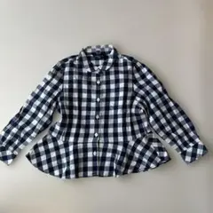 110 コムサ　COMME CA ISM チェック　長袖シャツ　フリル