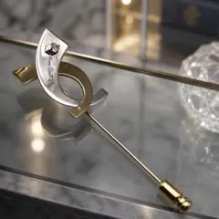 未使用保管品　Pierre Cardin ジルコニア ハットピン ゴールドカラーのサムネイル