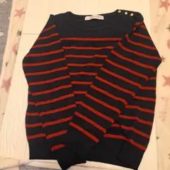 THE EMPORIUM ネイビーとレッドのストライプセーター