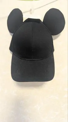 【タグ付き未使用】ミッキーマウス耳付きキャップ ブラック 58cm
