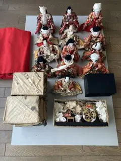 【未使用】光徳作 雛人形 13体セット 台座付き（お内裏様・五人囃子 他）