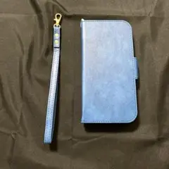 iPhone 手帳型 スマホケース ブルー