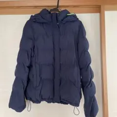 GU フード付きネイビー中綿ジャケット