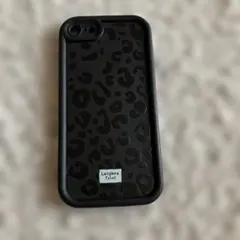 ★iPhone用SEケース ブラック レオパード柄のサムネイル