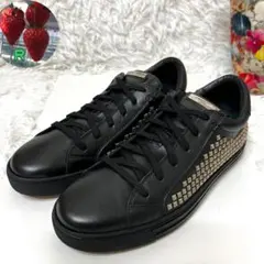 良品✨DSQUARED2✨レザースニーカー スタッズ メタル 黒 39イタリア製