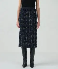 【タグ付き未使用新品】サイドスリットツイードスカート 36