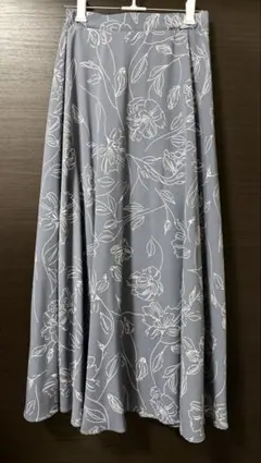 花柄 フレアロングスカート