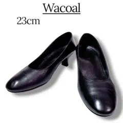 【Wacoal ワコール】パンプス 23cm 3E ブラック レザー 日本製のサムネイル
