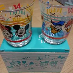 ディズニー  ミッキー、ドナルドグラス２個セット