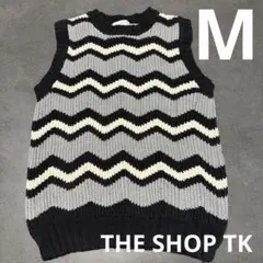 THE SHOP TK ノースリーブニット グレー/ブラック