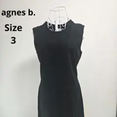 【人気⭐agnes b.】黒　ノースリーブ　コットンワンピース　サイズ3