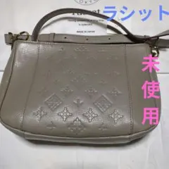 【新品未使用】ラシット 小型ショルダーバッグ モノグラムレザー✦グレージュ