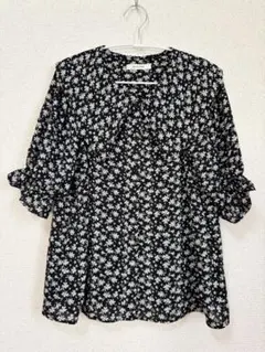 W CLOSET / 花柄 半袖ブラウス Mサイズ