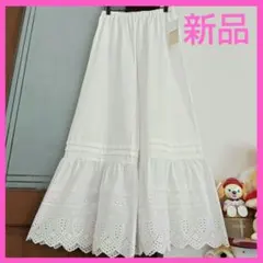 カット切替えペチパンツ　ペチパンツ　裾レースペチパンツ　スカラップレース