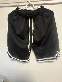 スポーツショートパンツ ブラック ホワイトライン
