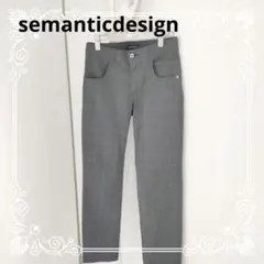 a1057 semanticdesign チェック柄スラックス Sサイズ グレー