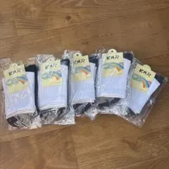 スクールソックス　キッズ靴下 6-9T ホワイト/ブラック