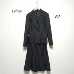 Leilianレリアン【9】ウールスーツ セットアップ ストライプ ブラック