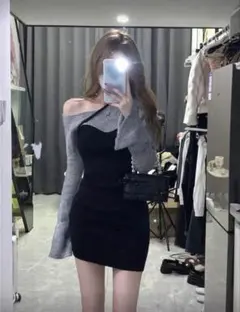 ミニワンピース ラウンジ ワンホン 韓国 y2k ドレス