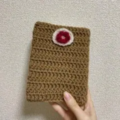ブックカバー　文庫本　編み物　ハンドメイド　花