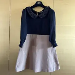 トゥービーシック　ビーズ装飾 ブラック×ベージュ ワンピース　40