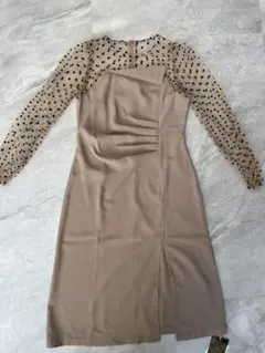 結婚式　二次会　デート　女子会　シースルー　ドット　ワンピース