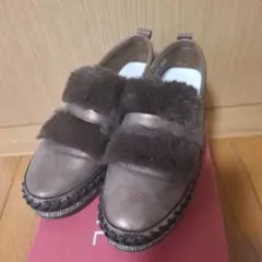 MUMU ファー スリッポン 24.0cm フラットシューズ ローファー