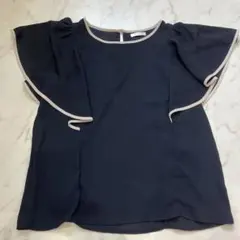 GLACIER ネイビー フレアスリーブ トップス M