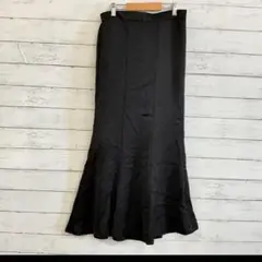 FLASH BLUE 黒 マーメイドフレアスカート L 着回し抜群 通勤 デート