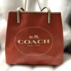 【美品】COACH オレンジ トートバッグ