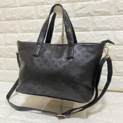 【極美品】デイリーラシット　2way ショルダーバッグ　トート　ソフトレザー　黒のサムネイル