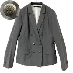 美品 ユニクロ 銀ボタン ダブルブレストテーラードジャケット L 希少デザイン