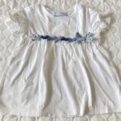 タルティーヌエショコラ　リバティ生地リボン付きTシャツ