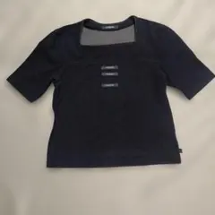 INGEBORG インゲボルグ　半袖 Tシャツ スクエアネック ネイビー Mのサムネイル