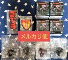 一番くじ ゴジラ 怪獣乱舞 E賞 ヘッドマグネット 4種コンプ、H賞 ラバー2種