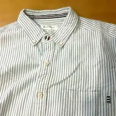 THE SHOP TK ストライプ ボタンダウン 長袖シャツ ライトブルー L