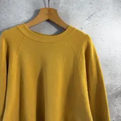 90s US製　TULTEX　ブランク スウェット　無地　マスタード　メンズ短丈