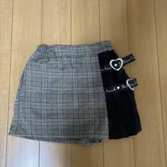 お値下げ　キッズ チェック柄 キュロット　プリーツスカート