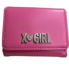 X-girl エックスガール 三つ折り財布 ミニウォレット ピンク キラキラロゴのサムネイル