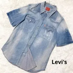 【Levi's】TYPE 1 JEANS デニムシャツ 半袖　L ロールアップのサムネイル