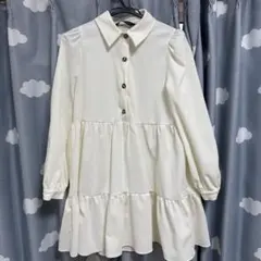 ZARA ワンピース 膝丈 長袖ワンピース ミニワンピース ティアードワンピース