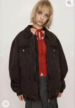 SLY FRONT ZIP DENIMブルゾン