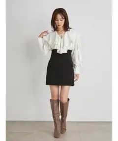 snidel ハイウエストスカショーパン　ブラック