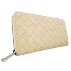 極美品◇ボッテガヴェネタ マキシイントレチャート ラウンドファスナー 長財布