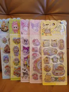 水入り　ウォーターシャカシャカ　立体　3Dキャラクターシールセット 5枚