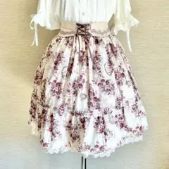 axes femme ハイウエスト ブーケ柄スカート